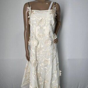 Arrange Mirrored Floral Appliqué Fit & Flare Maxi Dress – Size 10 (NWT)